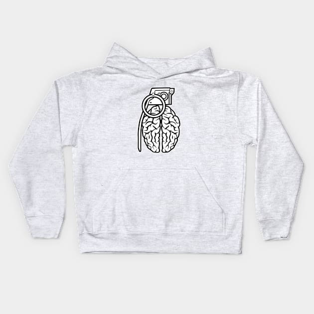 Grenade-Brain Kids Hoodie by Eoli Studio